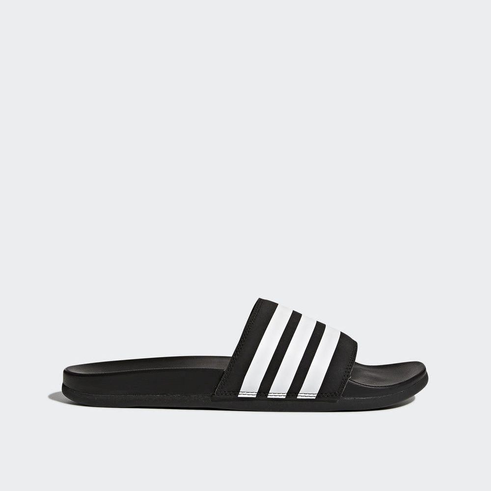 Adidas Adilette Cloudfoam Plus Stripes Slides - παντοφλες ανδρικα - Μαυρα/Ασπρα/Μαυρα,Μέγεθος: EU 36